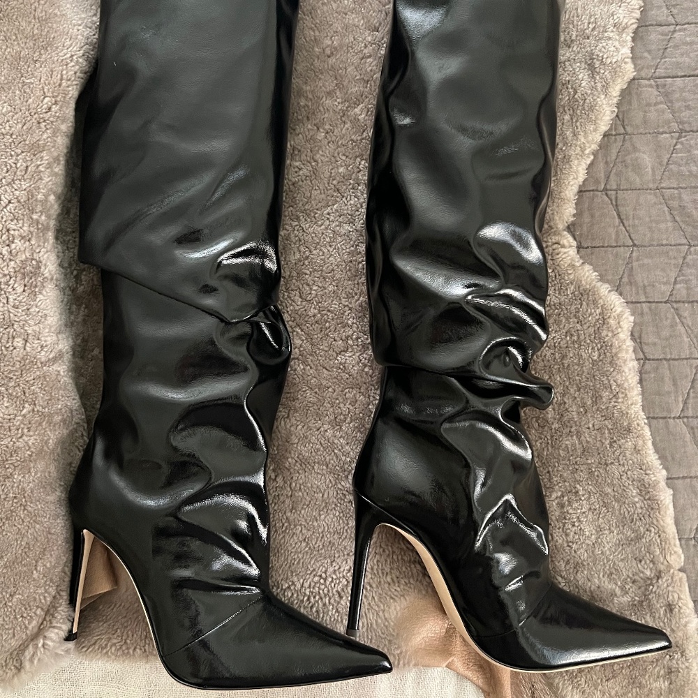 Guiseppe Zanotti gala patten leather boots